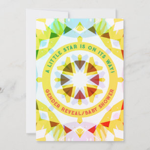 Helle Red Green Star Gender Reveal Baby Shower Einladung