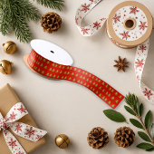 Helle Red Green Tree Muster Weihnachten Satinband