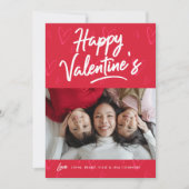 Helle Red Hearts Valentine Day Foto Card (Vorderseite)