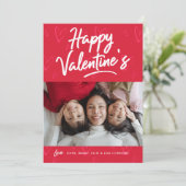 Helle Red Hearts Valentine Day Foto Card (Stehend Vorderseite)