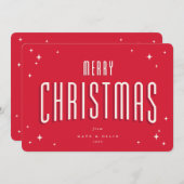 Helle Red Merry Weihnachten Retro Stars Flat (Vorne/Hinten)