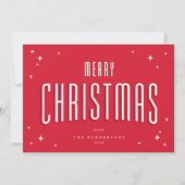 Helle Red Merry Weihnachten Retro Stars Flat Foto (Vorderseite)