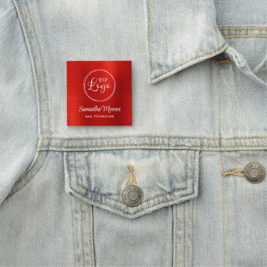 Helle Red Ombre Ihr Business-Logo hier Namensschild (Beispiel)