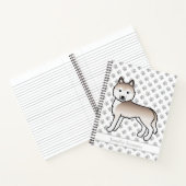 Helle Red Siberian Husky Cartoon Dog & Text Notizblock (Innenseite)