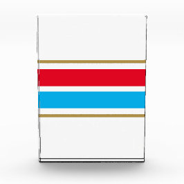 Helle Red Sky Blue Center Racing Streifen auf Weiß Fotoblock