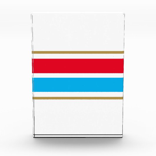 Helle Red Sky Blue Center Racing Streifen auf Weiß Fotoblock (Vorderseite)