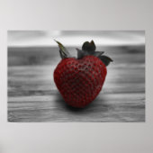 Helle Red Strawberry auf B&W Foto Poster (Vorne)