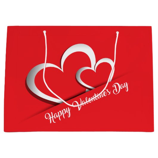 Helle Red Valentine's Day Geschenktasche Große Geschenktüte (Vorderseite)