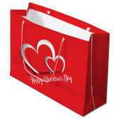 Helle Red Valentine's Day Geschenktasche Große Geschenktüte (Vorderseite Schrägansicht)