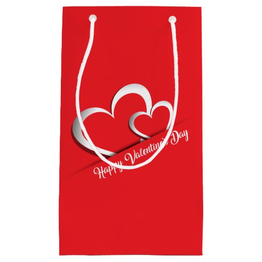 Helle Red Valentine's Day Geschenktasche Kleine Geschenktüte (Vorderseite)