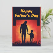 Helle Red Vathers Day Card Einladung (Stehend Vorderseite)