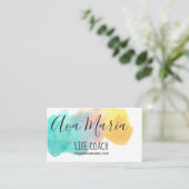 Helle Regenbogen-Aquarell-Spritzen-Visitenkarte Visitenkarte (Stehend Vorderseite)