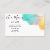 Helle Regenbogen-Aquarell-Spritzen-Visitenkarte Visitenkarte (Rückseite)