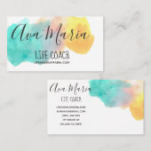 Helle Regenbogen-Aquarell-Spritzen-Visitenkarte Visitenkarte (Vorne/Hinten)