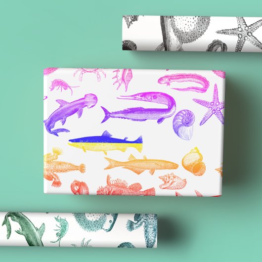 Helle Regenbogen, Blaue und Grüne See Geschenkpapier Set