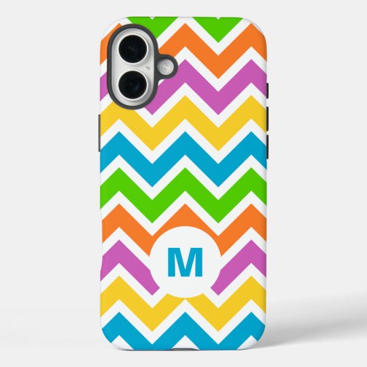 Helle Regenbogen-Chevron-Monogramm Case-Mate iPhone Hülle (Rückseite)