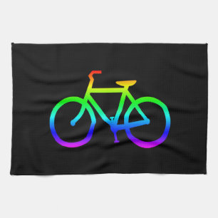 Helle Regenbogen-Fahrrad Geschirrtuch