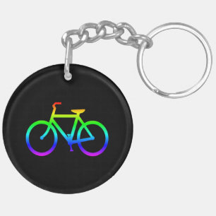 Helle Regenbogen-Fahrrad Schlüsselanhänger