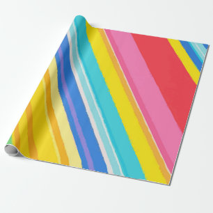 Helle Regenbogen-Farbstreifen – Fröhlich und bunt Geschenkpapier