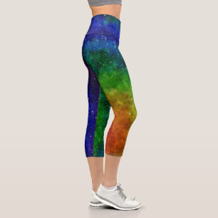 Helle Regenbogen Galaxy Capri Leggings