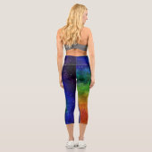 Helle Regenbogen Galaxy Capri Leggings (Rückseite)