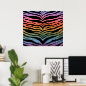 Helle Regenbogen-Glitzer-Tigerstreifen Poster (Heimbüro)