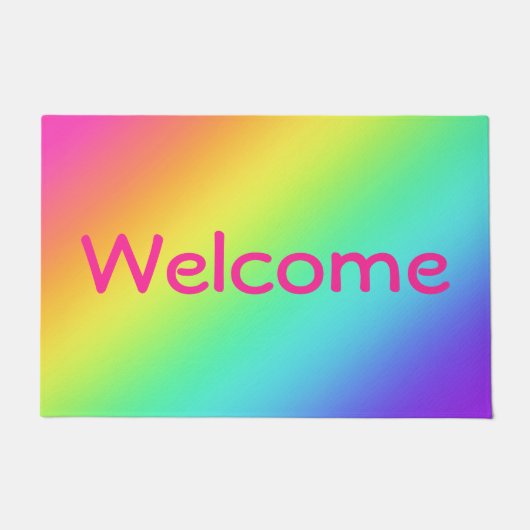 Helle Regenbogen Gradient Willkommen Türmatte (Vorderseite)