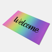 Helle Regenbogen Gradient Willkommen Türmatte (Schrägansicht)