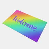 Helle Regenbogen Gradient Willkommen Türmatte (Schrägansicht)