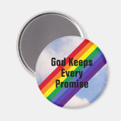 Helle Regenbogen im Himmel Gott Behalte seine Vers Magnet (Vorderseite/Rückseite)