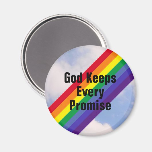 Helle Regenbogen im Himmel Gott Behalte seine Vers Magnet (Vorderseite/Rückseite)