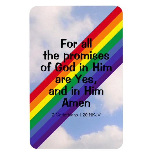 Helle Regenbogen in Sky Inspirational Bible Verse Magnet (Vertikal)