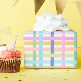 Helle Regenbogen-Karogiftverpackung - Farbintensiv Geschenkpapier