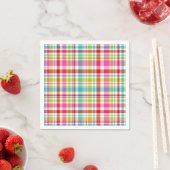 Helle Regenbogen-Karopattern-Papier Serviette (Beispiel)