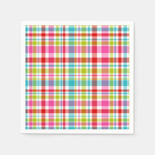 Helle Regenbogen-Karopattern-Papier Serviette