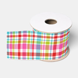 Helle Regenbogen-Karottee Karomuster Ripsband