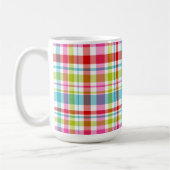 Helle Regenbogen-Karottemuster individuell Name Kaffeetasse (Links)