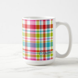 Helle Regenbogen-Karottemuster individuell Name Kaffeetasse