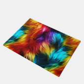 Helle Regenbogen-Kunstfelltextur Fußmatte (Schrägansicht)