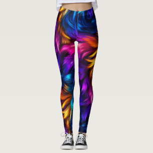 Helle Regenbogen-Kunstfelltextur Leggings