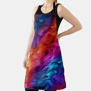 Helle Regenbogen-Kunstfelltextur Schürze