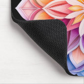 Helle Regenbogen-Mandala-Blumen Mousepad (Ecke)