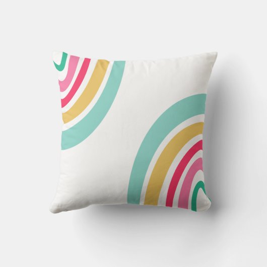 Helle Regenbogen mit Kindermonogramm farbig Kissen (Rückseite)