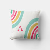 Helle Regenbogen mit Kindermonogramm farbig Kissen (Vorderseite)