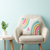 Helle Regenbogen mit Kindermonogramm farbig Lendenkissen (Stuhl )