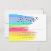 Helle Regenbogen Moderne LGBTQ Gay Couple fröhlich RSVP Karte (Vorderseite)