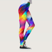 Helle Regenbogen-Schachbrett-Muster-Leggings Leggings (Rechts)
