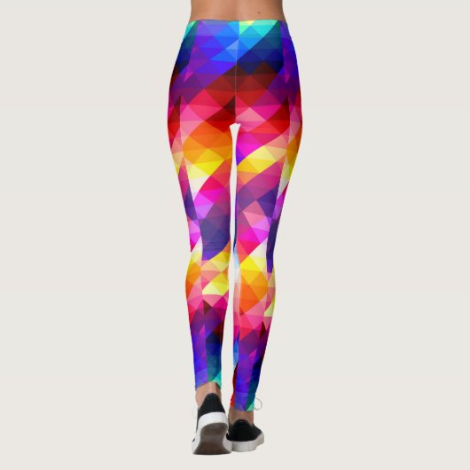 Helle Regenbogen-Schachbrett-Muster-Leggings Leggings (Rückseite)