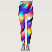 Helle Regenbogen-Schachbrett-Muster-Leggings Leggings (Vorderseite)