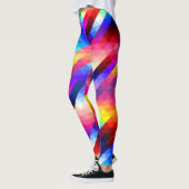 Helle Regenbogen-Schachbrett-Muster-Leggings Leggings (Links)